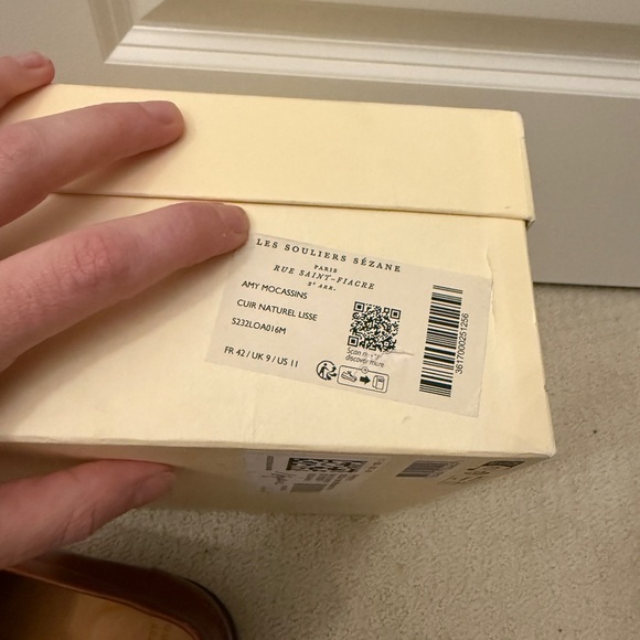 Sezane Amy Loafers Smooth Natural Leather - Size 11 NEW - Picture 3 of 6